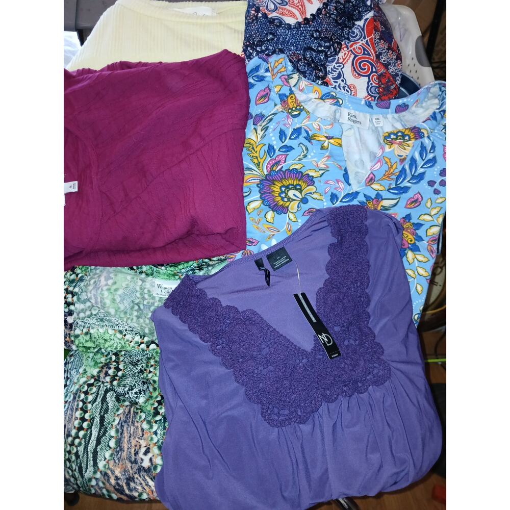 Lot of 6 Size 1X Shirts Tops Kim Rogers NQT New Directions Purple Tunic 18